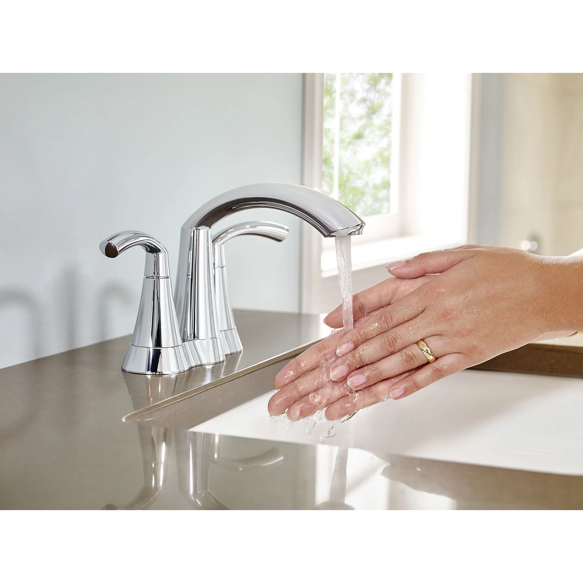 Glyde Two-handle Centerset Bathroom Sink Faucet – Moen