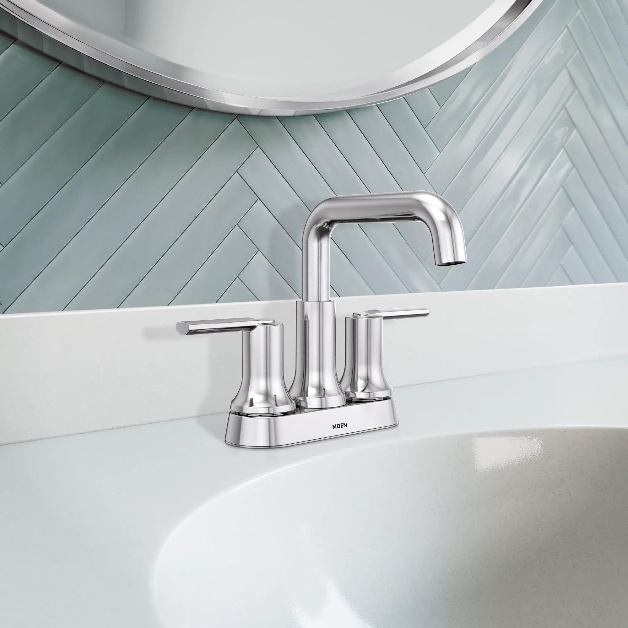 Zyla Chrome two-handle high arc bathroom faucet – Moen