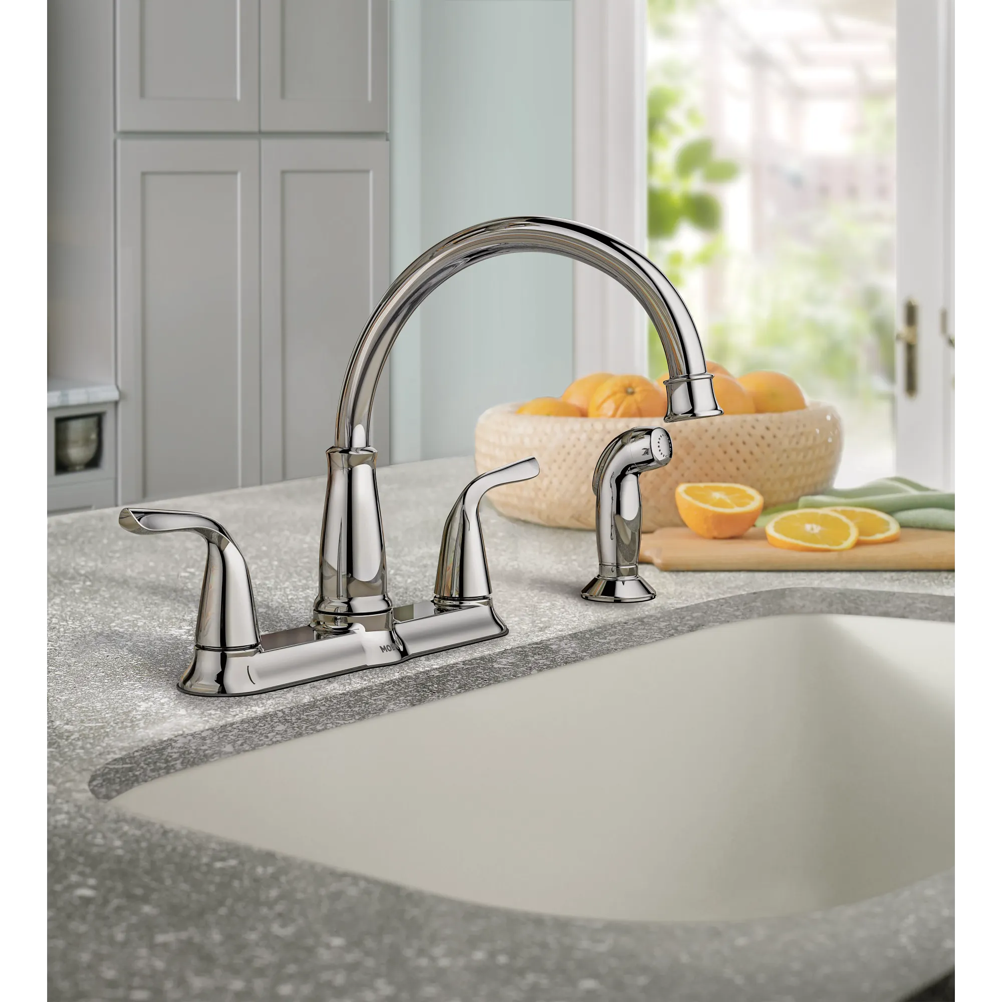 Brecklyn Two-Handle Low Arc Kitchen Faucet – Moen