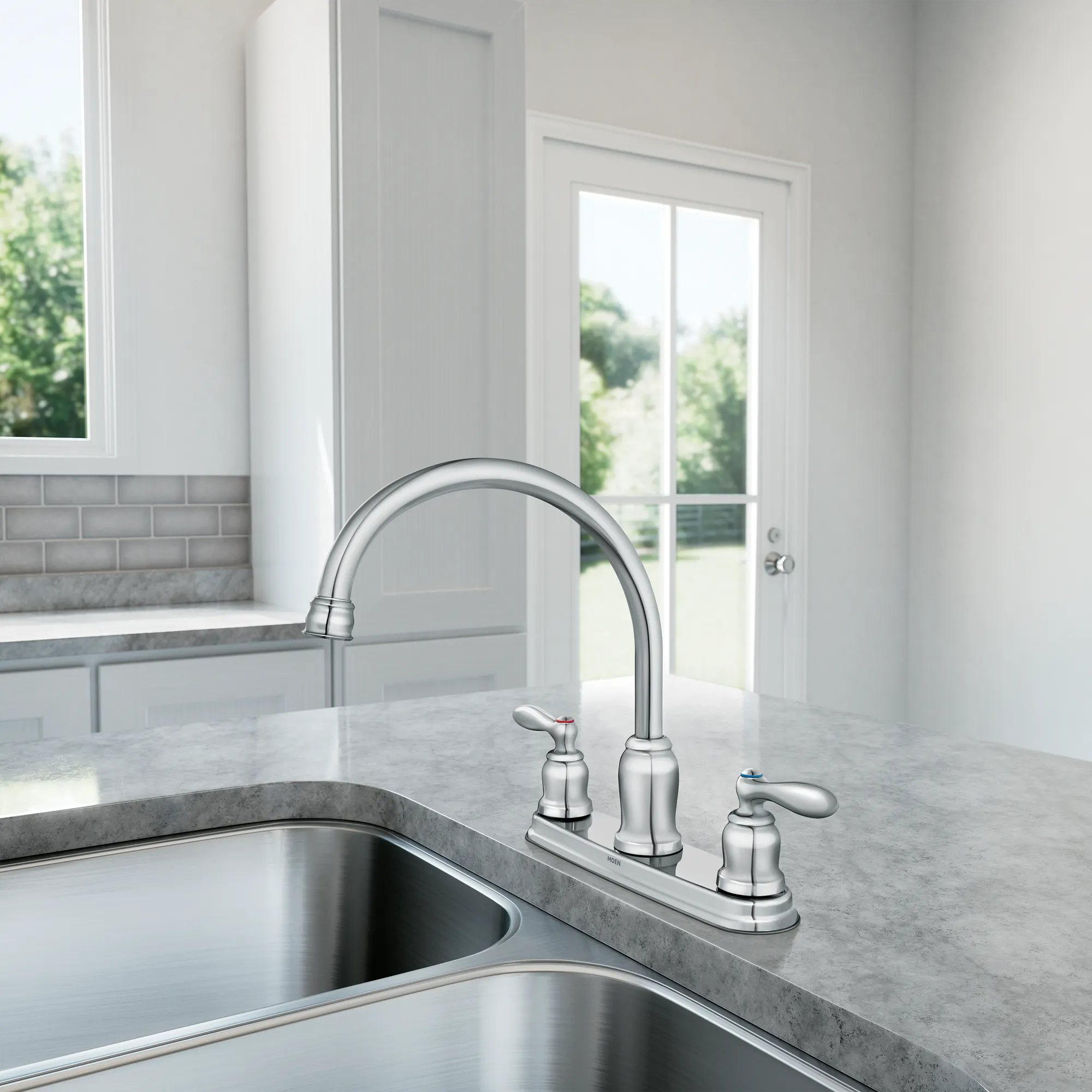 e*h様 main story 2y 2025aw Caldwell Two-handle Low Arc Kitchen Faucet – Moen