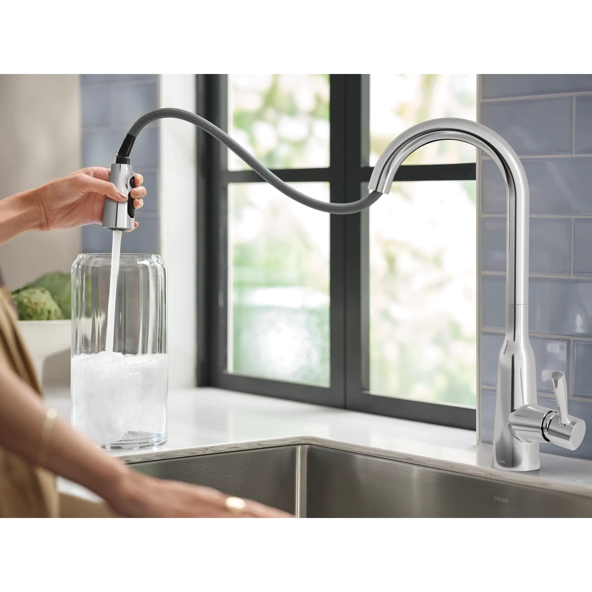 Orivesi One-Handle High Arc Pulldown Kitchen Faucet – Moen