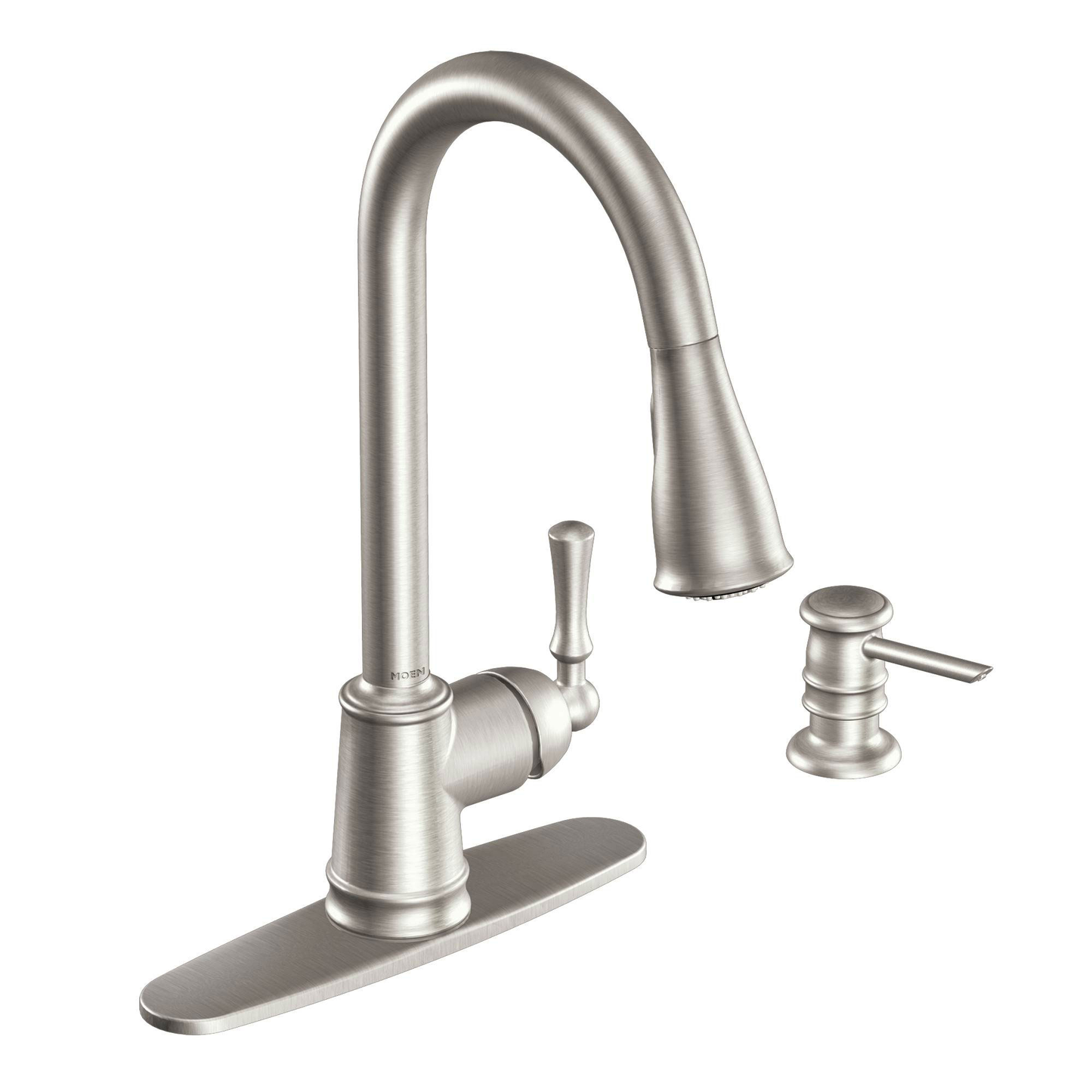 Lancaster Classic stainless one-handle high arc pulldown kitchen faucet