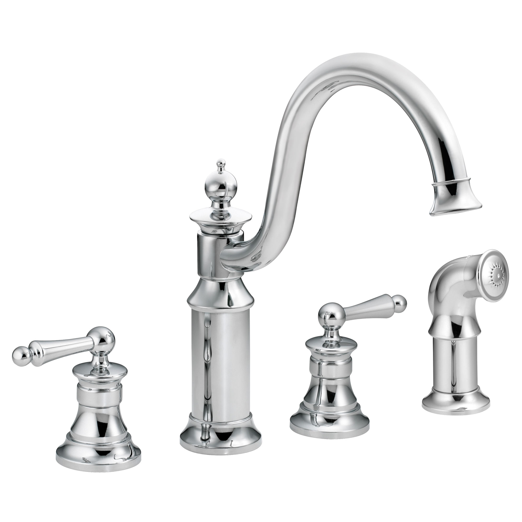 Waterhill Chrome Two-Handle High Arc Kitchen Faucet – Moen Waterhill Chrome Two-Handle High Arc Kitchen Faucet – Moen