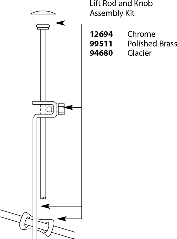 Moen Polished Brass Lift Rod and Knob Assembly Kit