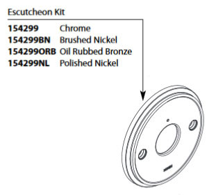 Weymouth Chrome Wall Escutcheon and Gasket