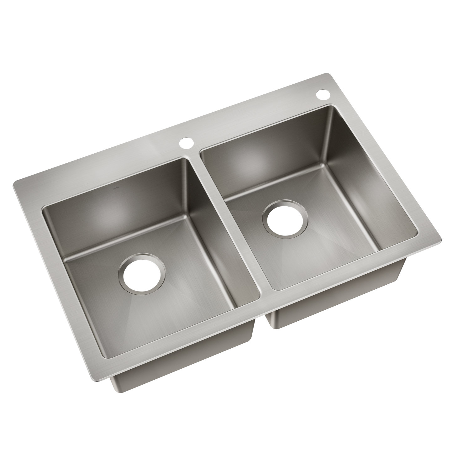 33" x 22" Stainless Steel 18 Gauge Double Bowl Dualmount Sink