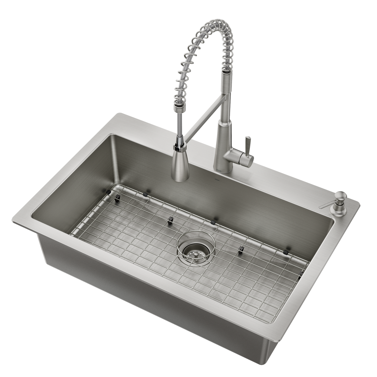 33" x 22" Stainless Steel 18 Gauge Single Bowl Dualmount Sink and Faucet Combination