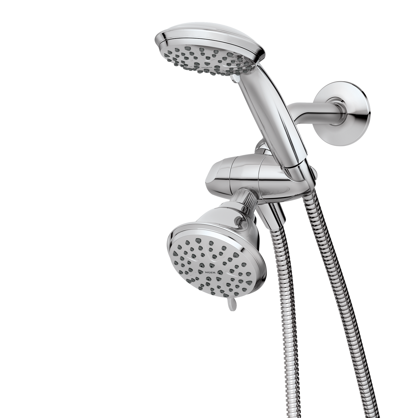 Attune Chrome eight-function 4.75" diameter spray head standard with handshower