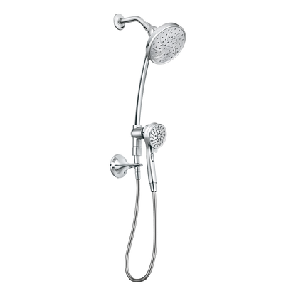 Attract Chrome six-function 3.75" diameter spray head standard with handshower