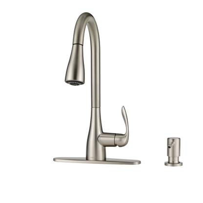 Georgene Matte black one-handle high arc pulldown kitchen faucet