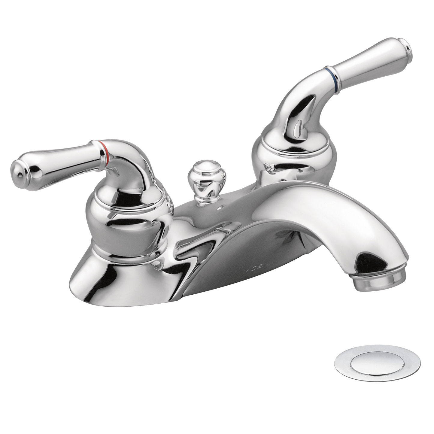 Monticello Chrome two-handle low arc bathroom faucet