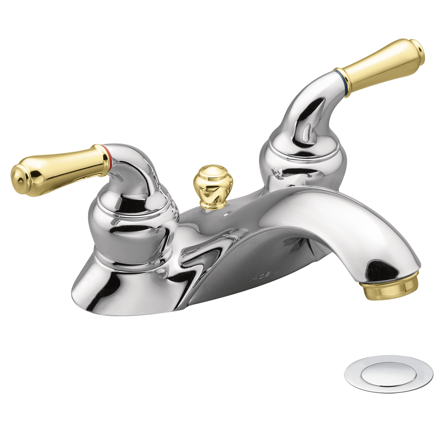 Monticello Chrome two-handle low arc bathroom faucet