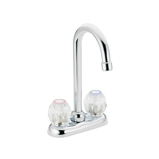 Chateau Chrome two-handle high arc bar faucet