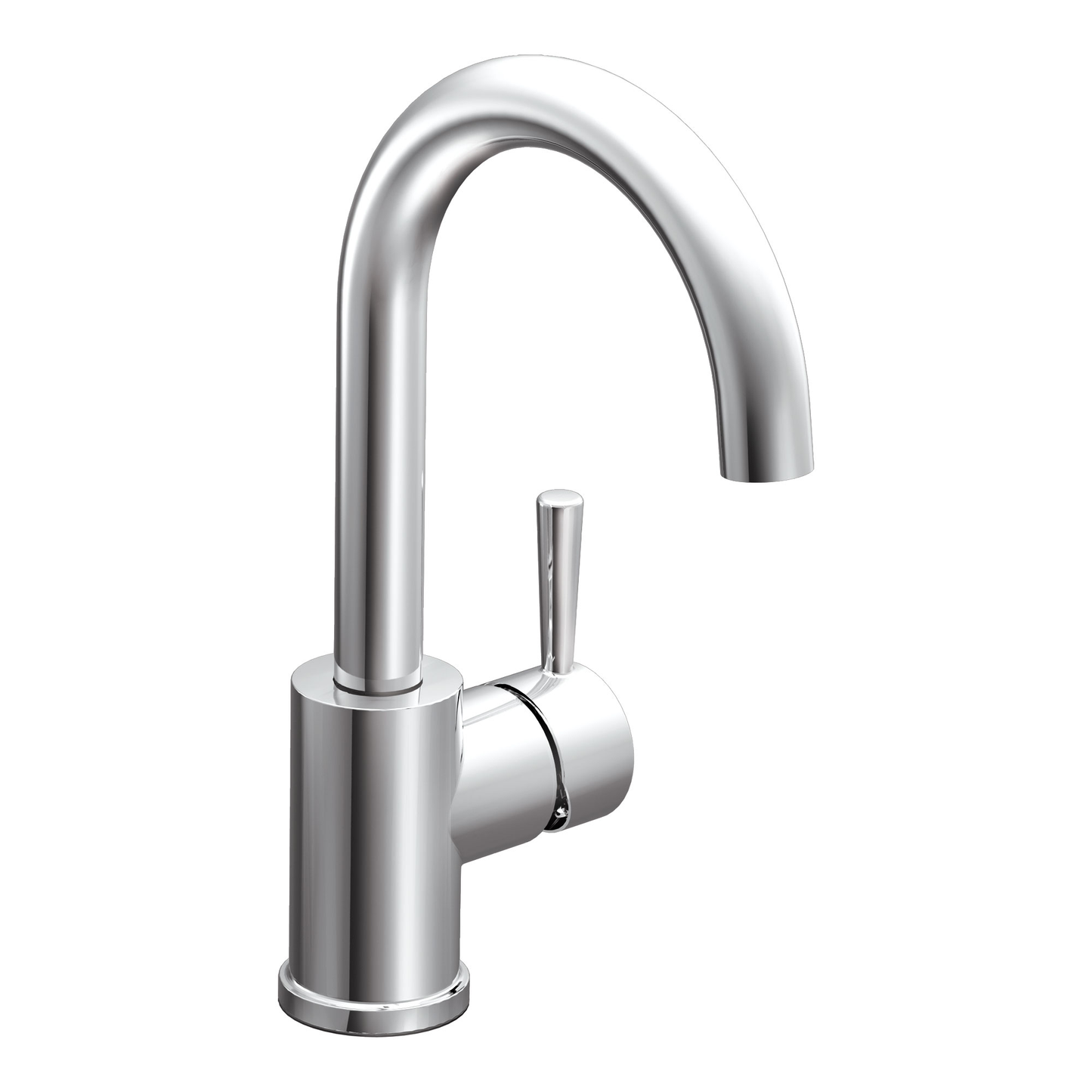 Level Chrome one-handle high arc single mount bar faucet