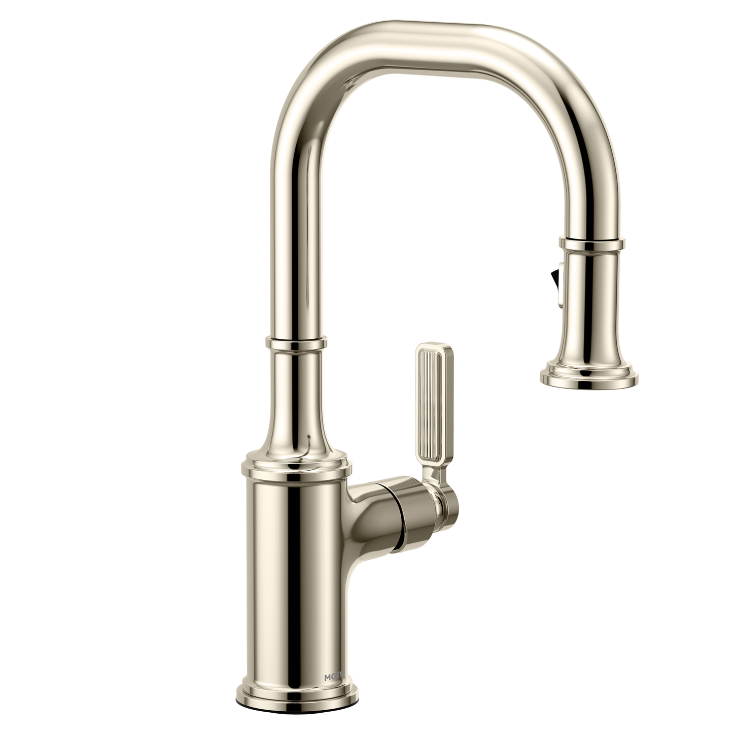 Smyth Matte black one-handle high arc pulldown bar faucet