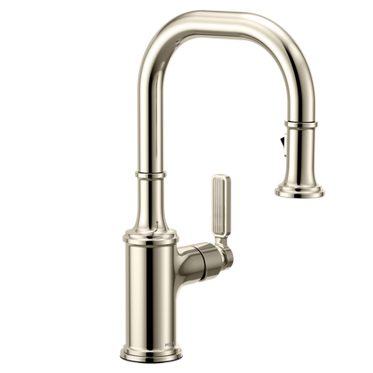 Smyth Matte black one-handle high arc pulldown bar faucet