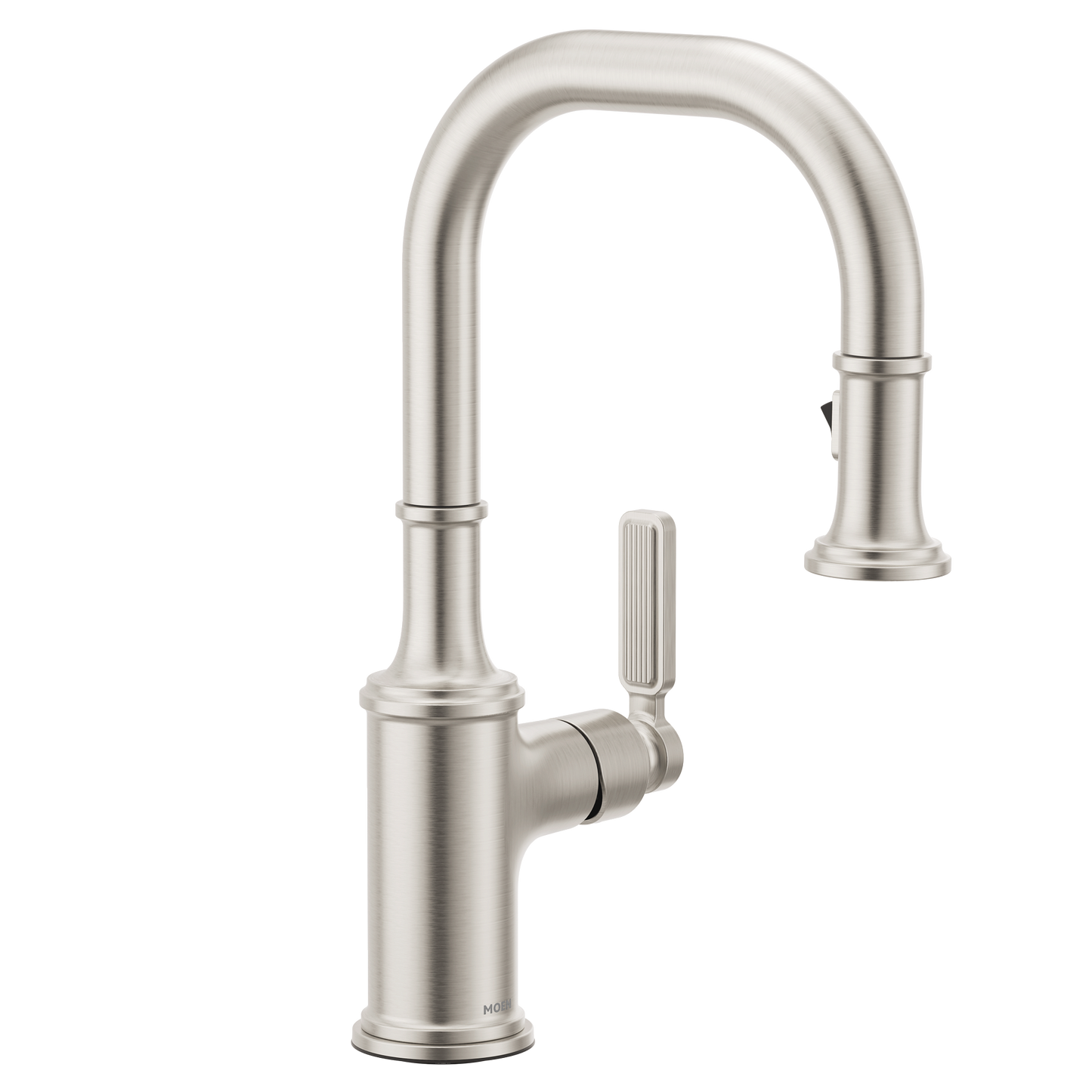 Smyth Matte black one-handle high arc pulldown bar faucet