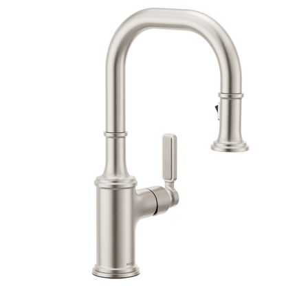 Smyth Matte black one-handle high arc pulldown bar faucet