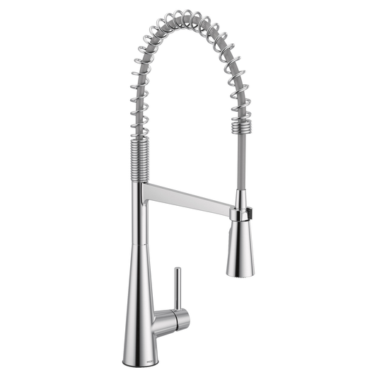 Sleek One-Handle Pre-Rinse Spring Pulldown Kitchen Faucet