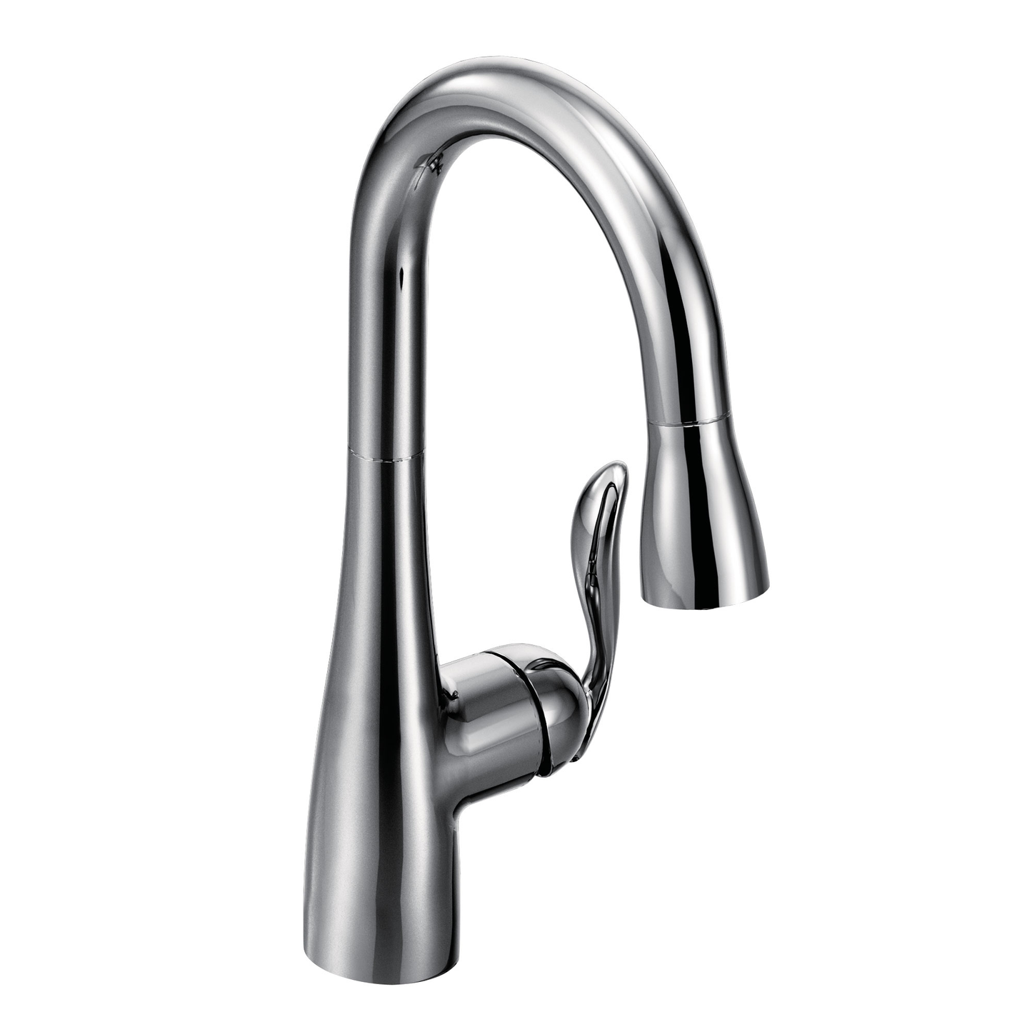 Arbor Chrome one-handle high arc pulldown single mount bar faucet