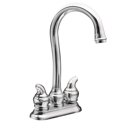 Monticello Chrome two-handle high arc bar faucet