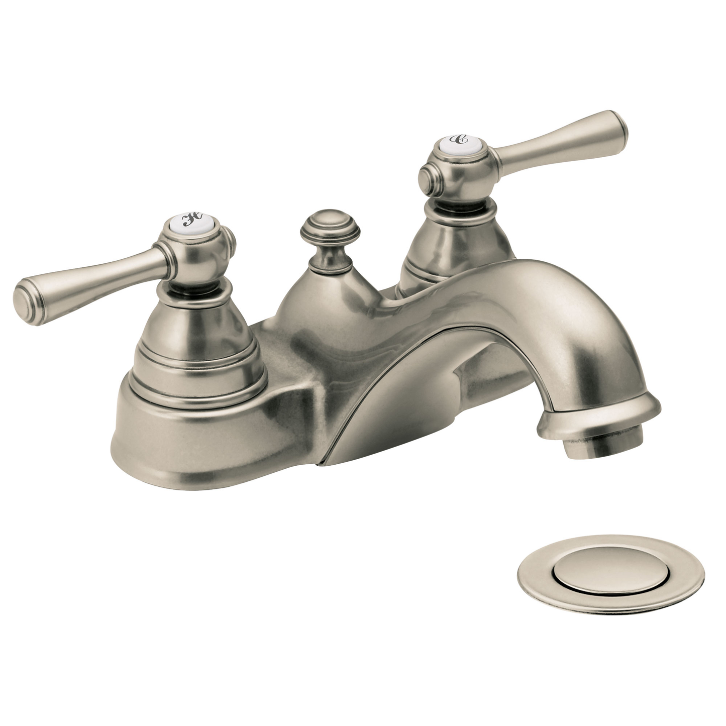 Kingsley Chrome Two-Handle Low Arc Bathroom Faucet