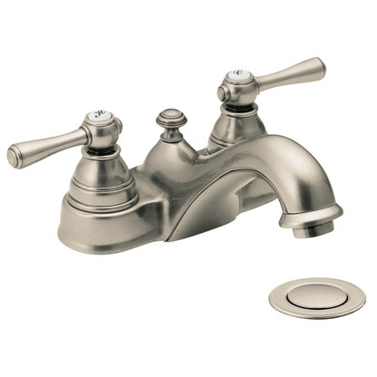 Kingsley Chrome Two-Handle Low Arc Bathroom Faucet