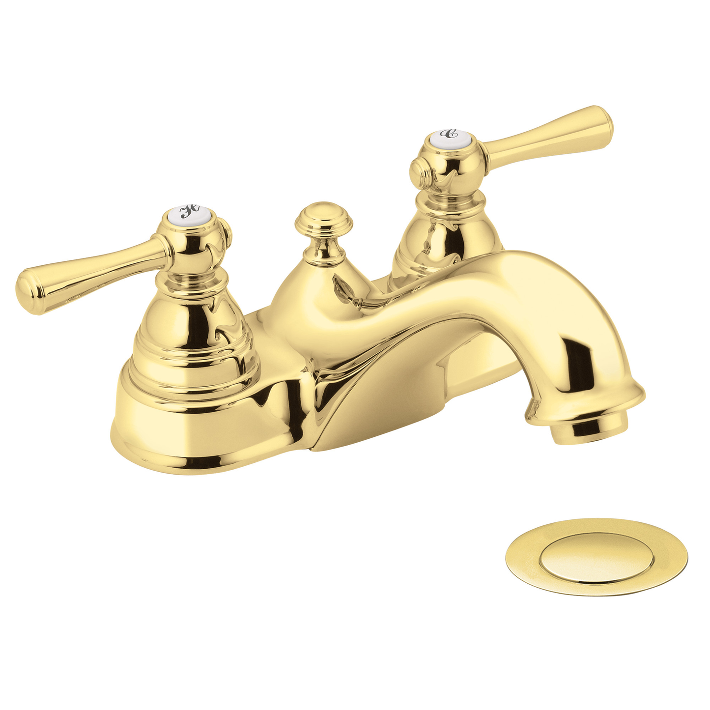 Kingsley Chrome Two-Handle Low Arc Bathroom Faucet