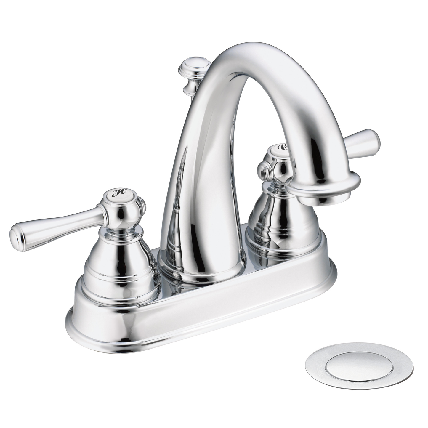 Kingsley Chrome two-handle high arc bathroom faucet