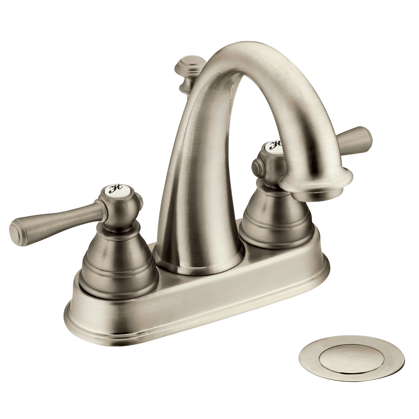 Kingsley Chrome Two-Handle High Arc Bathroom Faucet