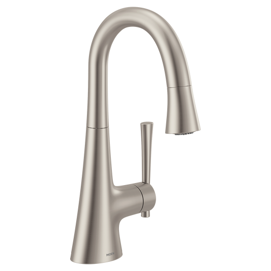 Kurv Chrome one-handle high arc bar faucet