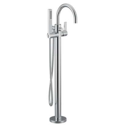 Cia Chrome one-handle tub filler includes hand shower