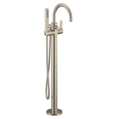 Cia Chrome one-handle tub filler includes hand shower