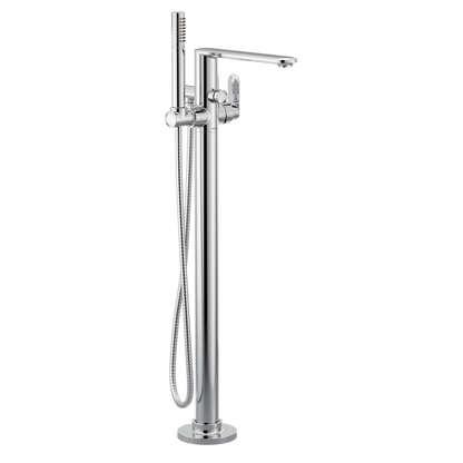 Greenfield Chrome one-handle tub filler includes hand shower