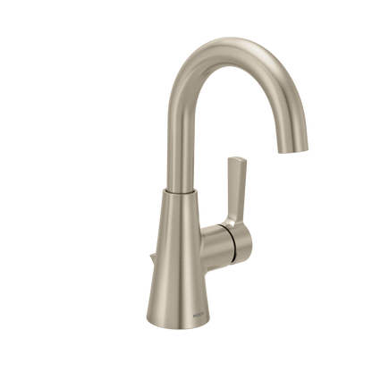 Chrome one-handle high arc bathroom faucet