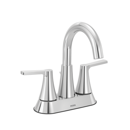 Jase Chrome two-handle high arc bathroom faucet