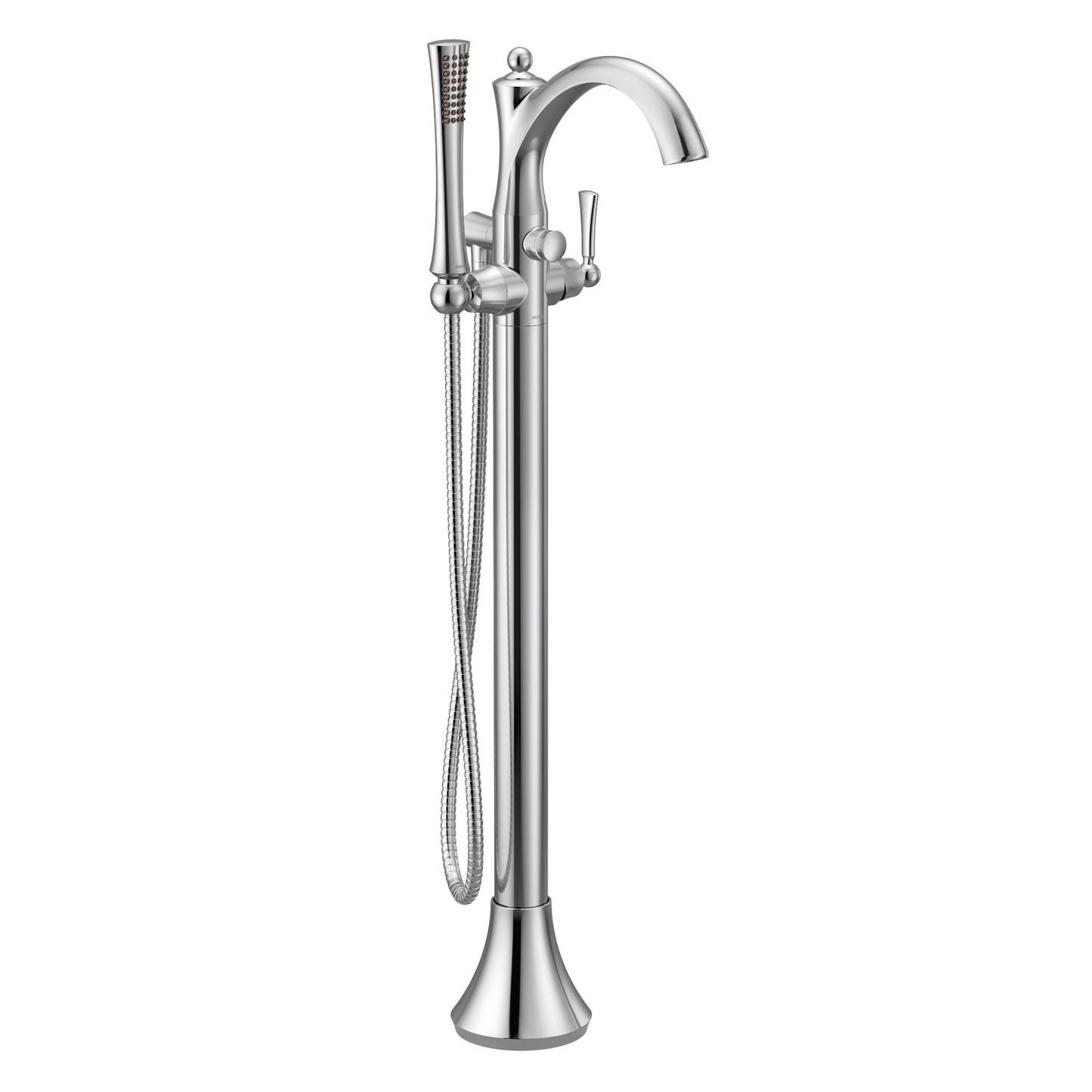 Wynford Chrome one-handle tub filler includes hand shower