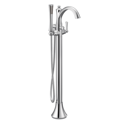 Wynford Chrome one-handle tub filler includes hand shower