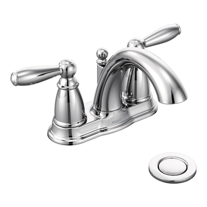 Brantford Chrome Two-Handle High Arc Bathroom Faucet