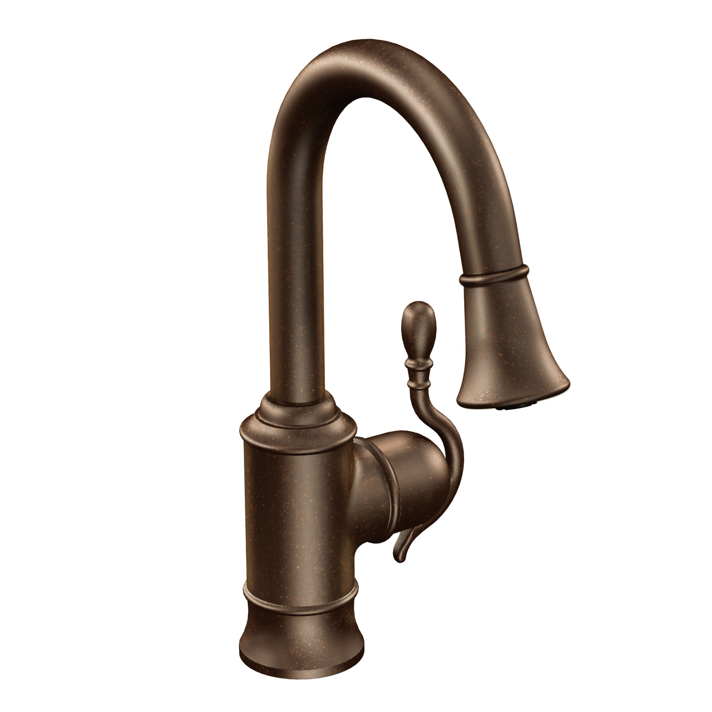 Woodmere Chrome one-handle high arc pulldown bar faucet