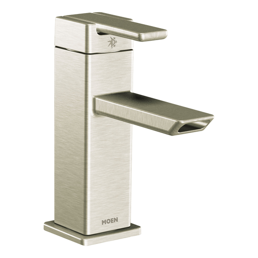 90 Degree Chrome One-Handle Low Arc Bathroom Faucet