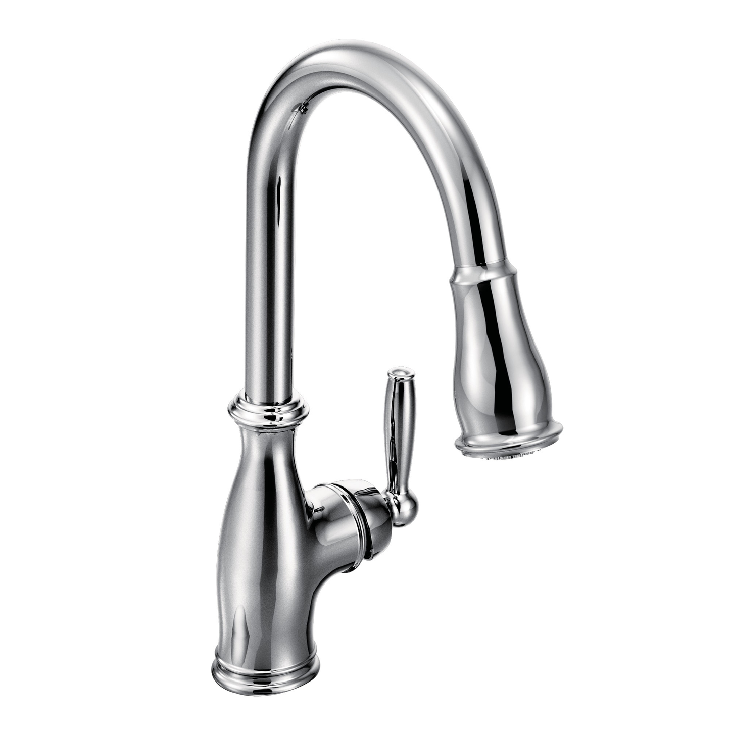 Brantford Chrome One-Handle High Arc Pulldown Kitchen Faucet