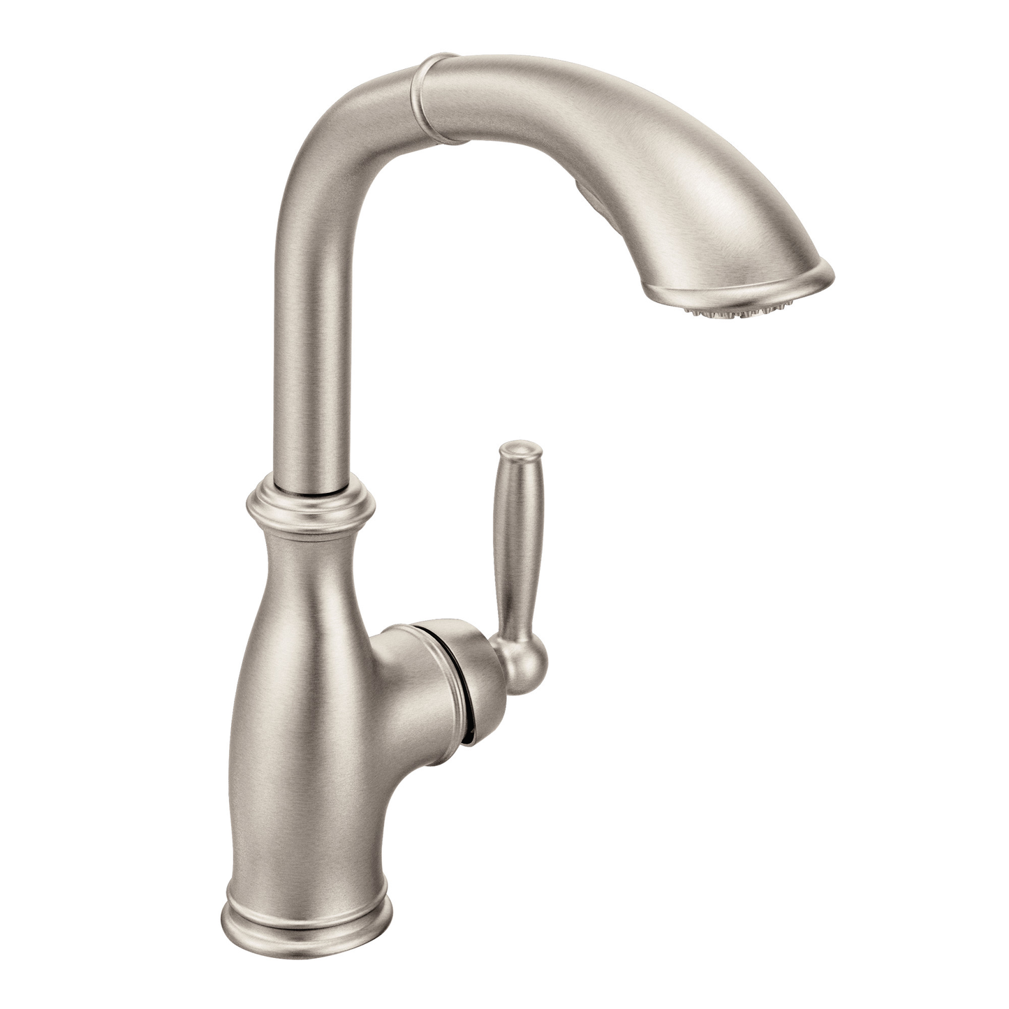 Brantford Chrome one-handle high arc pullout kitchen faucet