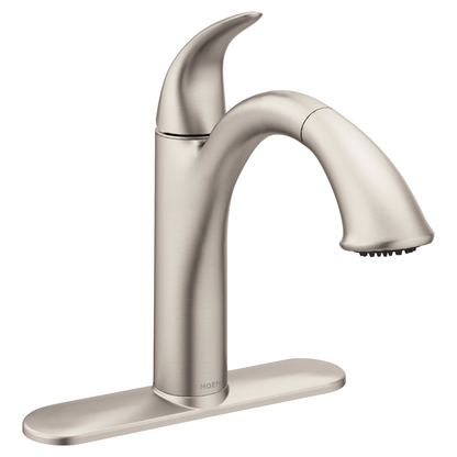 Camerist Chrome One-Handle Low Arc Pullout Kitchen Faucet