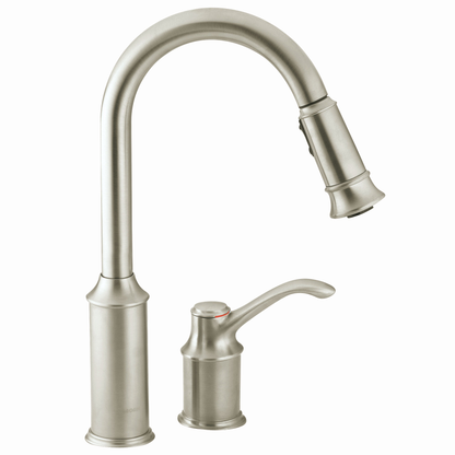 Aberdeen Chrome One-Handle High Arc Pulldown Kitchen Faucet