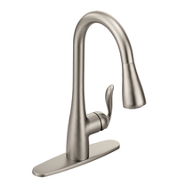 Arbor Chrome One-Handle High Arc Pulldown Kitchen Faucet – Moen