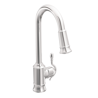 Woodmere Chrome one-handle high arc pulldown kitchen faucet