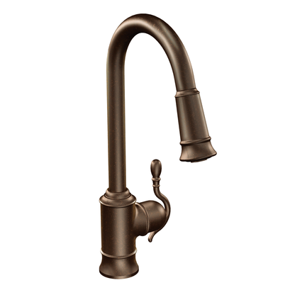 Woodmere Chrome One-Handle High Arc Pulldown Kitchen Faucet