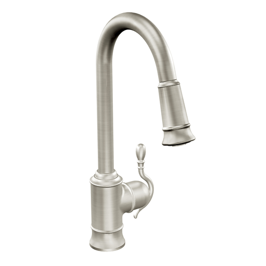 Woodmere Chrome One-Handle High Arc Pulldown Kitchen Faucet