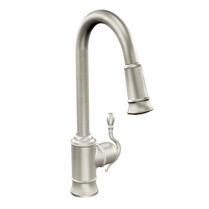 Woodmere Chrome one-handle high arc pulldown kitchen faucet